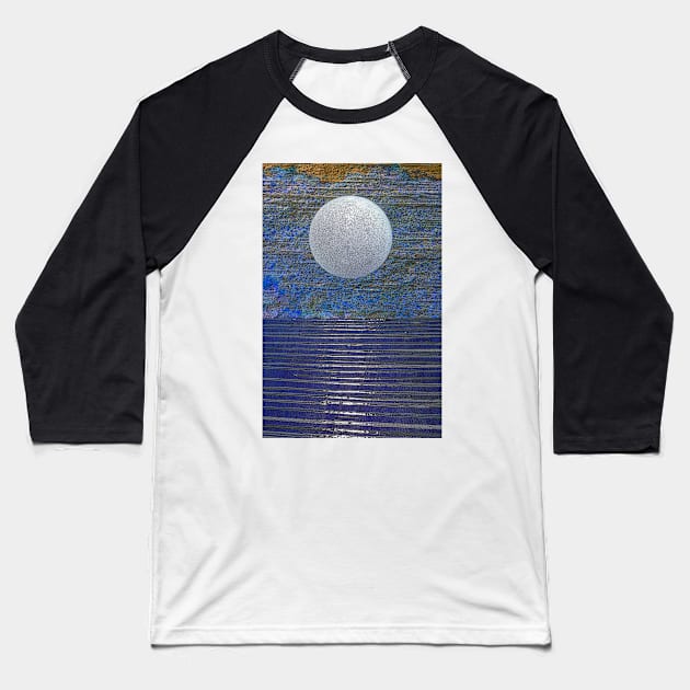 seascape with pale moon Baseball T-Shirt by paulsummers2014